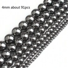 2-12mm圓形赤鐵礦珠子,黑色金色銀色間隔珠,可用於diy珠寶製作手工用品 - 彩色 - 查看 16