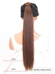合成馬尾扩展,夹式馬尾扩展,22-34英寸超长直发浅棕色包裹式马尾,女士马尾发型扩展假发