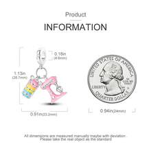 1 Miếng Tinh tế Màu hồng Macaron Bánh Phong cách Dầu Nhỏ giọt Vật rủ xuống Thích hợp Đối với Vòng tay , Dây chuyền DIY Làm đồ trang sức - Bạc - Xem 4