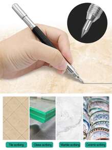 Glass Double-ended Scribing Pen, Ceramic Tile Metal Marker, Iron Engraving Scribing Pen - Silver - View 1