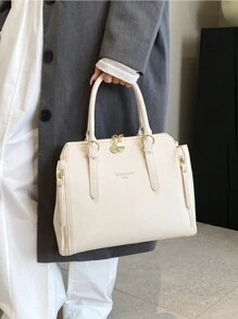 1個商務風格女士手提包,非常適合辦公室、工作和通勤 - 米色 - 查看 1