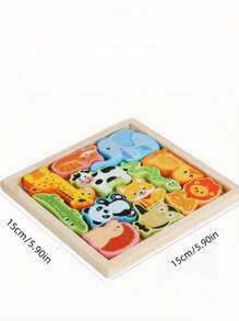 1 件兒童木製 3d 拼圖多風格積木玩具木製幼兒園七巧板益智玩具 - 彩色 - 查看 2