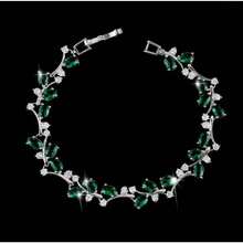 1 件欧美风格扭花水钻装饰手链，精致奢华的宴会珠宝礼物 - 彩色 - 查看 3