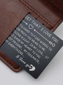 1 张钱包纪念卡，别忘了我爱你，情侣礼物，男朋友礼物，女朋友礼物，丈夫礼物，妻子礼物，情侣圣诞礼物，周年纪念礼物，情人节礼物，激光雕刻卡 - 黑色 - 查看 6