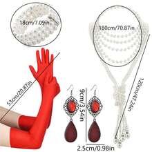 8入組婚禮新娘套裝,包括項鍊、耳環、手套、手鍊、配件、珍珠耳環、多層長項鍊、鎖骨鏈、流蘇吊墜、經典三層鑽石珍珠手鍊。非常適合1920年代妝容舞會、社交名流派對和宴會