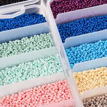 Conjunto De Cuentas De Vidrio De 2mm Que Incluye Color Blanco Y Transparente, Para Hacer Joyas Diy - Combinación de cuentas de arroz - Ver 3