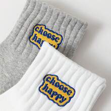 3pairs Men's Letter Print Ankle Socks - Multicolor - View 4