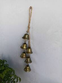 1pc Vintage Iron Bell Hanging Decor, Farmhouse Home Wall Decoration - Bronze - View 4