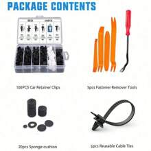 100/101/130 قطعة مشابك بلاستيكية عالمية للسيارة مختلطة الأشكال، مع أداة فك وتركيب ،مناسبة لحماية واجهة السيارة والديكور الداخلي والتركيبات