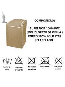 Capa Máquina de Lavar - Bege - Visão 4