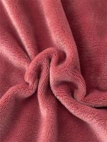 1 件加厚保暖毛绒毯珊瑚绒毯纯色牛奶毯蓬松毯 - 紅木色 - 查看 3