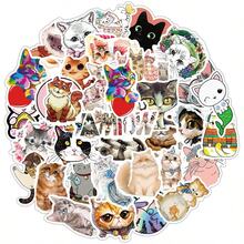 80入組有趣的貓貼紙,可愛貓貼紙包,水瓶裝飾行李箱吉他筆記本電腦的防水貼紙,適用於兒童女孩少女成人的乙烯基貼紙 - 彩色 - 查看 5