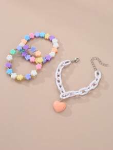 3pcs Children's Candy-colored Cute Bracelet Set - Multicolor - View 4