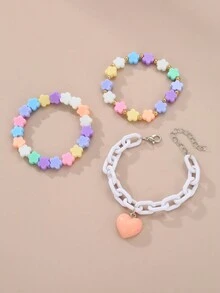 3pcs Children's Candy-colored Cute Bracelet Set - Multicolor - View 2