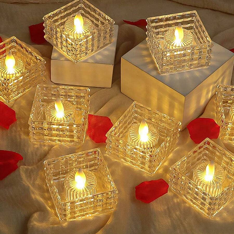 Led電子蠟燭,用於婚禮演出營造浪漫燭光氛圍,適用於花園、庭院、別墅,水晶裝飾設計