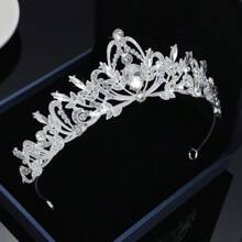 1個aprince巴洛克皇冠和頭飾,女人皇冠公主髮飾復古生日頭飾女孩哥特皇冠萬聖節舞會生日婚禮節日派對頭箍