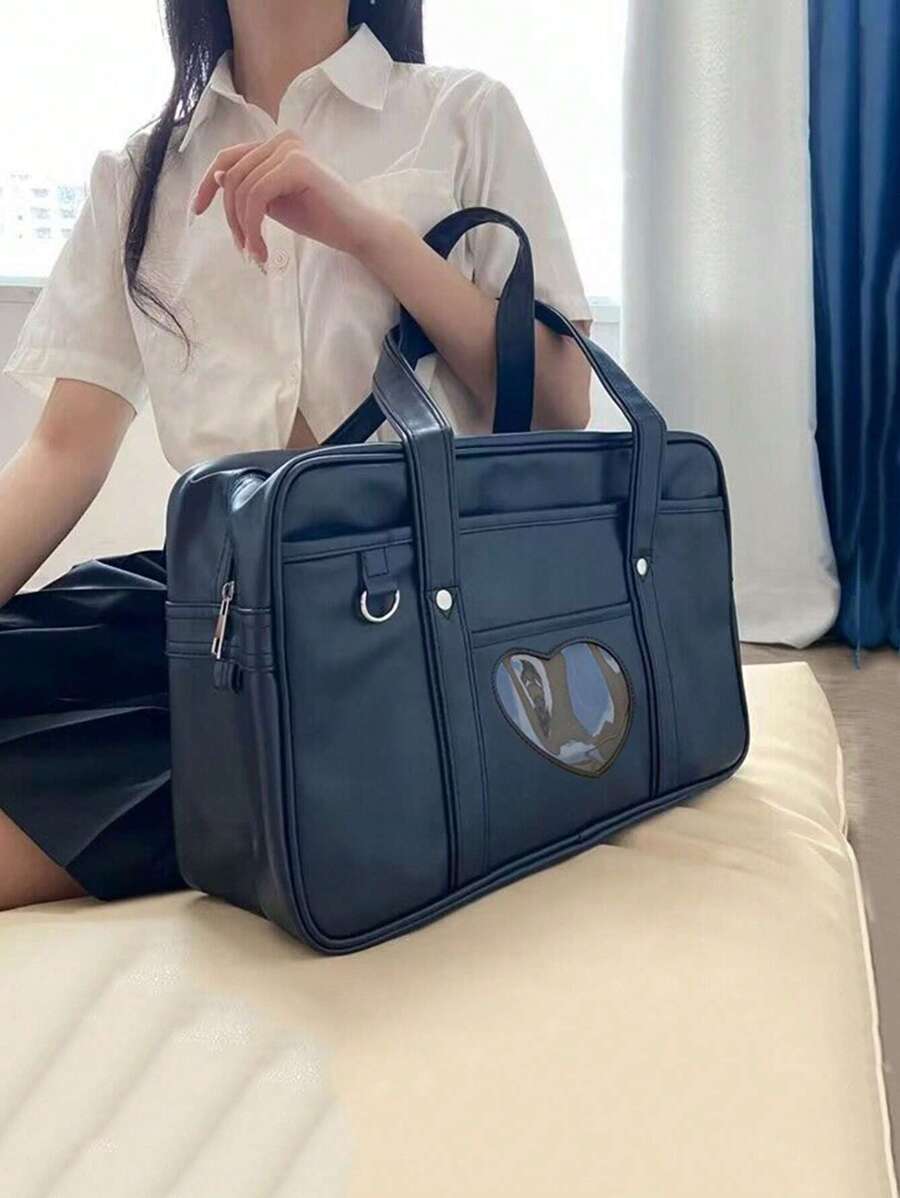 大容量制服包,通勤兼顧學生背包 - 黑色 - 查看 1
