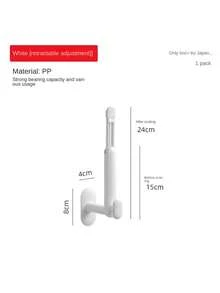 1pc Over The Door Coat Rack With Retractable Hooks, Wall Mounted Hat And Clothes Hanger For Kitchen And Closet Without Drilling - White - View 3