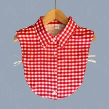 女款可拆式格子假領防走光內襯