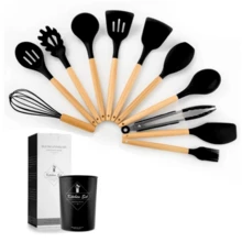 UTENSILIOS DE COCINA DE SILICON 11 PIEZAS - Negro - Ver 1