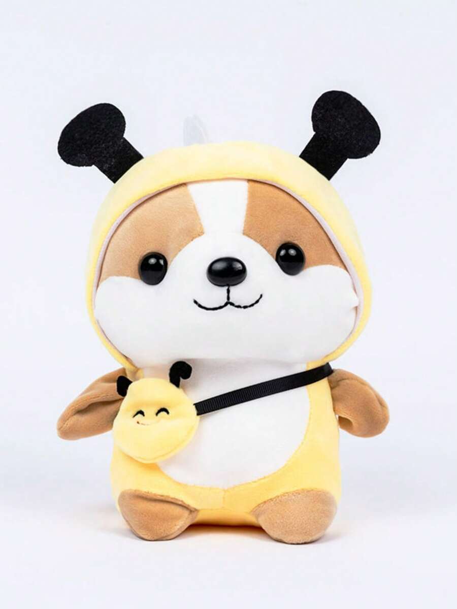 1pc Cute Yellow Corgi Plush Toy - Yellow - View 1