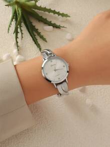 Disu Ladies' Classic Business Stainless Steel Strap Quartz Watch With Diamond Decoration. Suitable For Daily Use As A Gift For Students Returning To School