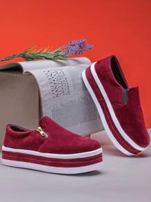GuGi Women Wedge Sneakers - Burgundy - View 3