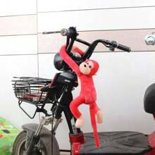 1pc Plush Monkey Doll, Colorful Long Arm Monkey Stuffed Animal, Soft Monkey Doll, Adjustable Head Plush Decor, Home Furnishing, Birthday/Holiday Gift - Pink - View 7