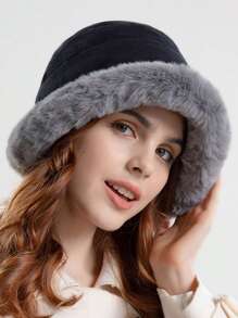 1 件装女士休闲保暖护耳渔夫帽，户外防风渔夫帽，厚毛绒保暖内衬冬帽，适合日常使用 - 彩色 - 查看 1