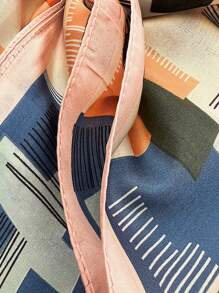 Một Đơn Giản Và Thời Trang Hình Học In Khăn Mới Phong Cách Nữ Khăn Lụa Thắt Nơ Đầu Cà Vạt Nhỏ Dài Khăn - trái cam - Xem 5