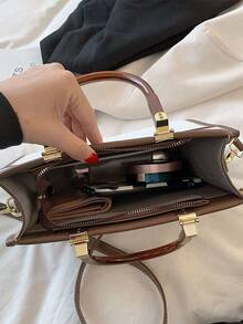 時尚優雅的白色方形手提包 - 白色 - 查看 7