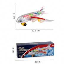 透明電動飛機玩具,適合兒童 - 白色 - 查看 2