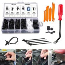 100/101/130 قطعة مشابك بلاستيكية عالمية للسيارة مختلطة الأشكال، مع أداة فك وتركيب ،مناسبة لحماية واجهة السيارة والديكور الداخلي والتركيبات