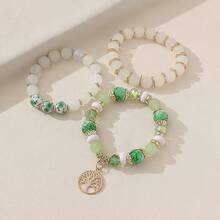 4pcs/set Bohemian Style Women's Tree Of Life Charm Combination Bracelet - White - View 3