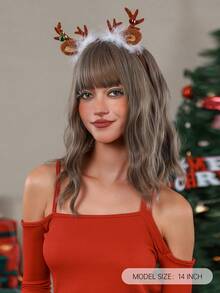 Màu bạc Xám Ngắn Quăn Bob Tóc giả Tóc mái Sợi tổng hợp Chống nóng Tóc giả Đối với phụ nữ Hằng ngày Buổi tiệc Giáng sinh Tóc Giả Cosplay - Xám - Xem 4