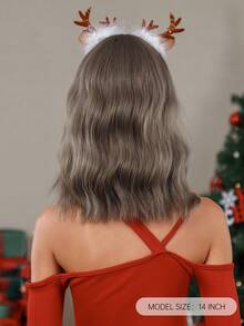 Màu bạc Xám Ngắn Quăn Bob Tóc giả Tóc mái Sợi tổng hợp Chống nóng Tóc giả Đối với phụ nữ Hằng ngày Buổi tiệc Giáng sinh Tóc Giả Cosplay - Xám - Xem 8