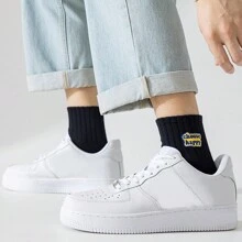 3pairs Men's Letter Print Ankle Socks - Multicolor - View 3