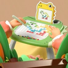 1 件装绿色恐龙磁性绘图板拼图绘图板带触控笔，适合儿童、成人派对游戏，适合万圣节/圣诞节/感恩节 - 綠色 - 查看 2