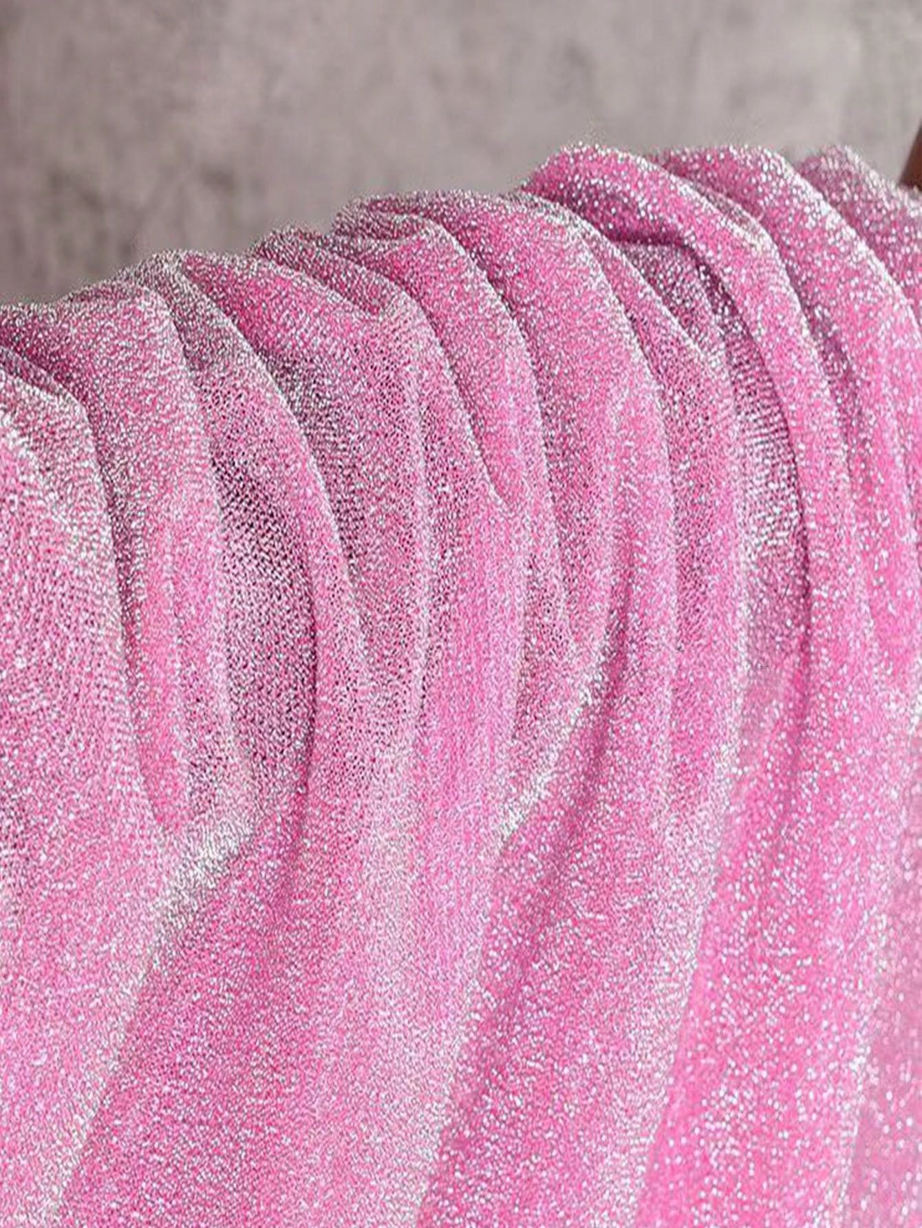 1pc Gradient Two-Color Mesh Fabric, Laser Texture See-Through Fabric ...