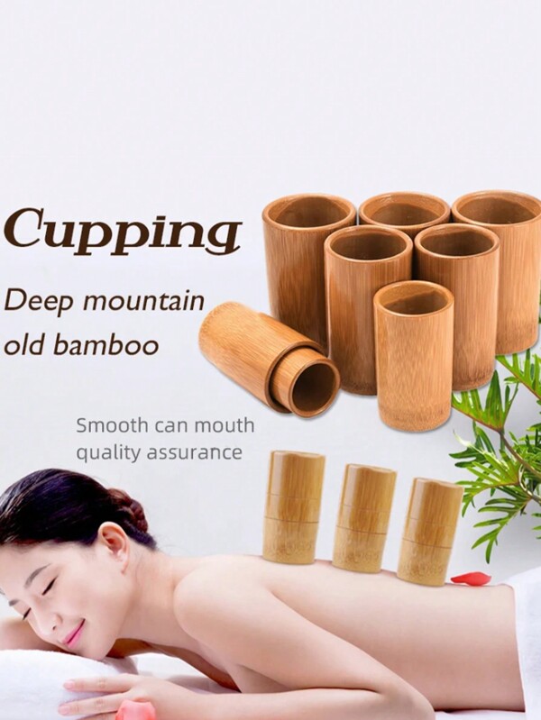 1pc Bamboo Cupping Therapy Set With Carbonized Bamboo Cup, Suction