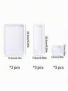 8 Piezas/set Juego De Almacenamiento De Papelería - Negro - Ver 3