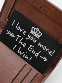 1 件钱包纪念卡、情侣礼物、男朋友礼物、女朋友礼物、丈夫礼物、妻子礼物、情侣圣诞礼物、周年纪念礼物、情人节礼物、激光雕刻卡 - 黑色 - 查看 3