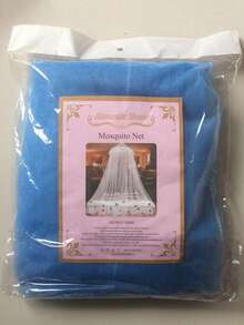 1pc Blue Mosquito Net, Large Double Bed Net Canopy, For Summer - Blue - View 3