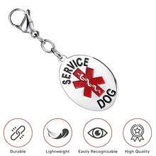 1pc Engraved Medical Rescue Mark Stainless Steel Pet Tag, Personalized Carved Label Collar Pendant To Support Animal Emotions And Service For Cats And Dogs - Silver - View 5