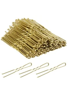 U-Shaped Hair Clips, 100 Pieces 2.4" Hair Clips Ballet Hair Clips with Storage Box (Gold) - Gold - View 1