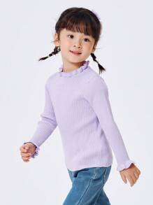 Balabala 年輕女孩素色打扮針織衣 - 紫色 - 查看 3
