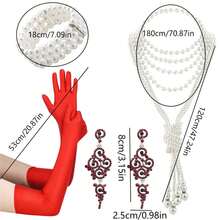 8 件/套新娘婚礼配饰，包括项链、耳环、手套、手链、珍珠耳环、多层链、锁骨链、流苏吊坠、经典 3 层水钻珍珠手链。适合 1920 年代主题派对、舞会和晚宴