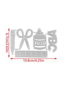 金屬碳鋼刀模/1 件壓花剪貼簿模切模板適用於 Diy 剪貼簿、書籤、相簿、裝飾卡製作 - 銀色 - 查看 2