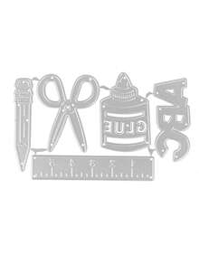 金屬碳鋼刀模/1 件壓花剪貼簿模切模板適用於 Diy 剪貼簿、書籤、相簿、裝飾卡製作 - 銀色 - 查看 3