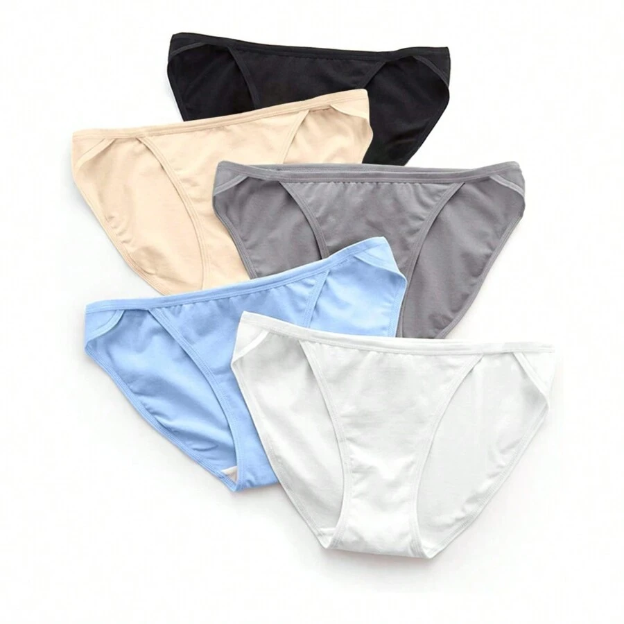 5 Panties Or Cotton Underwear For Women 100% Cotton Model 4 - Multicolor - View 1
